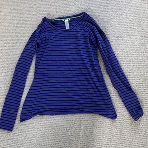 Ivivva Blue and Black Striped Long Sleeve Tee
